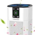 Air Purifier for Home Bedroom, Cobectal Room Air Cleaner with H13 True HEPA 3-in-1 Filter, Aroma Function & Sleep Mode, Desktop Small Air Purifier for Office, Dorm, Hotel, RVs (White)