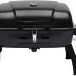 BrandMan 1-Burner Portable Propane Gas Grill with Lid – Pulse Ignition, 10,000 BTUs, 240 SQ In, Compact Tabletop Grill for Outdoor Cooking, Camping, Tailgating, Gardens, Patios, and More