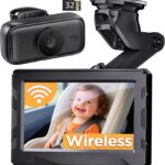Wireless Baby car Camera – 40 Hours Battery Life& 940mn Night Vision, 4.3” HD Car Baby Monitor – 1080P Video & 360° Adjustable, Rear Facing Back Seat Camera – Essentials for Newborn Families