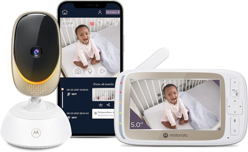 Motorola Nursery VM85 Video Baby Monitor WiFi Camera, Mood Light, HD, 1000ft Range, 2-Way Audio, Pan/Tilt/Zoom, Temp, Lullabies, Night Vision