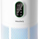 Air Purifiers for Home Large Room up to 1650 ft², WESTHEY H13 True HEPA Air Purifier for Bedroom with Night Light, Air Quality Monitor, Fragrance Sponge, Air Cleaner for Wildfire Smoke Dander Dust