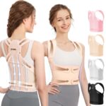 Fit Geno Back Brace Posture Corrector for Men & Women: Shoulder Straightener Adjustable Full Back Support Pain Relief – Scoliosis Hunchback Spine Corrector (Medium/Large)