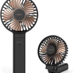 OUTXE Funme Portable Handheld Fan 5000mAh USB Desk Fan Person 4 Speed Settings for Outdoor Travel Black