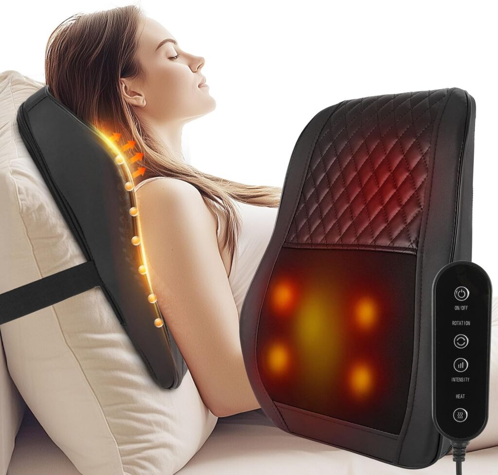 Fathers Day Gift Ideas Cordless Neck and Back Massager with Heat, Deep Tissue Shiatsu Neck Massager for Pain Relief, Massage Pillow for Back, Lower Back Massage, Birthday Gifts for Woman Man Dad