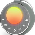 Peakeep White Noise Portable Sound Machine Sleeping Light for Adults Baby, Loud Clear Speaker, 25 Hours Continuous Audio 27 Noise Fan Nature No-looping Sounds, 30 Volume, Battery Operated