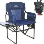 ROCK CLOUD Folding Camping Chair with Storage Pocket and Side Table Compact Portable Camp Chairs Outdoor for Camp Lawn Hiking Fishing Sports