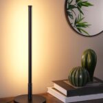 EDISHINE Upgraded LED Table Lamp, Stepless Dimmable Bedside Lamp with 3 Color Temperature, Modern Nightstand Lamp, Desk Lamp for Bedroom, Living Room, Corner, Gift, Metal Finish, Black, 6W