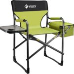VILLEY Heavy Duty Directors Chair, Folding Camping Chairs, with Cooler Bag Portable Foldable Chair, for Camp Tailgating Lawn Picnic Fishing Beach, Supports 400 LBS, Green