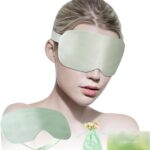 Sleep Mask 100% Mulberry Silk with Adjustable Strap, Eye Mask for Women Men,Silk Eye Sleeping Mask for Sleeping Travel Nap with Travel Bag, Gift Package (Mint Green)