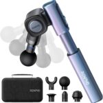 RENPHO Massage Gun with Adjustable Angles and Extension Handle, Handheld Percussion Muscle Massager Deep Tissue with Portable Carry Case for Men Women, Extend 2