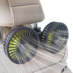 XOOL Car Fans for Backseat – Dual Head USB Cooling Car Fan for Kids, 360° Rotatable Car Rear Headrest Fan, Air Circulation Fan with Adjustable Clip for Vehicles SUV RV Truck