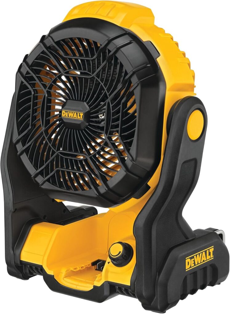 DEWALT 20V MAX Cordless Jobsite Fan, Battery Powered Rechargeable Fan Portable, Tool Only (DCE512B)
