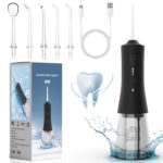 Water Flosser for Teeth – Cordless Portable Oral Irrigator with 2000mAh Battery, 4 Nozzle Types, 4 Cleaning Modes, 265ml Water Tank, IPX7 Waterproof