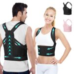 Posture Corrector for Women and Men,4 In 1 Adjustable Full Back Brace,Posture Braces Can Relieve Upper and Lower Back Pain, Shoulder Braces for Hunchback,Scoliosis, Lumbar Spine, Spine(Medium Black)