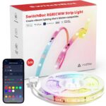 SwitchBot LED Strip Light 5M, 72 LEDs/m, Matter LED Lights Compatible with Apple Home, Alexa, Google Home, 16 Million Colors, Music Sync, DIY Color Changing LED Lights for Bedroom, Party, TV