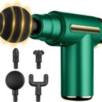 cotsoco Mini Handheld Massage Gun, Deep Tissue with 6 Speeds, Cordless Muscle Massager with 4 Heads,Type-C Charging, Travel Size, Best Gifts