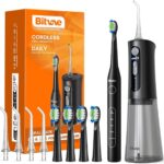 Water Flosser and Electric Toothbrush Combo – Cordless Water Flosser for Teeth – 5 Modes Sonic Electric Toothbrush, 3 Modes Portable Water Floss…