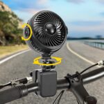 Clip on Fan for Peloton Bike Treadmill Bed Desk Car Handle Stroller Baby Crib, Rechargeable Portable Small Clip on Fan with Never Fall Adjustable Quiet