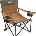 MOUNTAIN SUMMIT GEAR Quilted Low Camping Chair with Padded Seat and Back for Camping/Hiking/Backpacking Made by Caddis Sports (Low Chair (Brown))