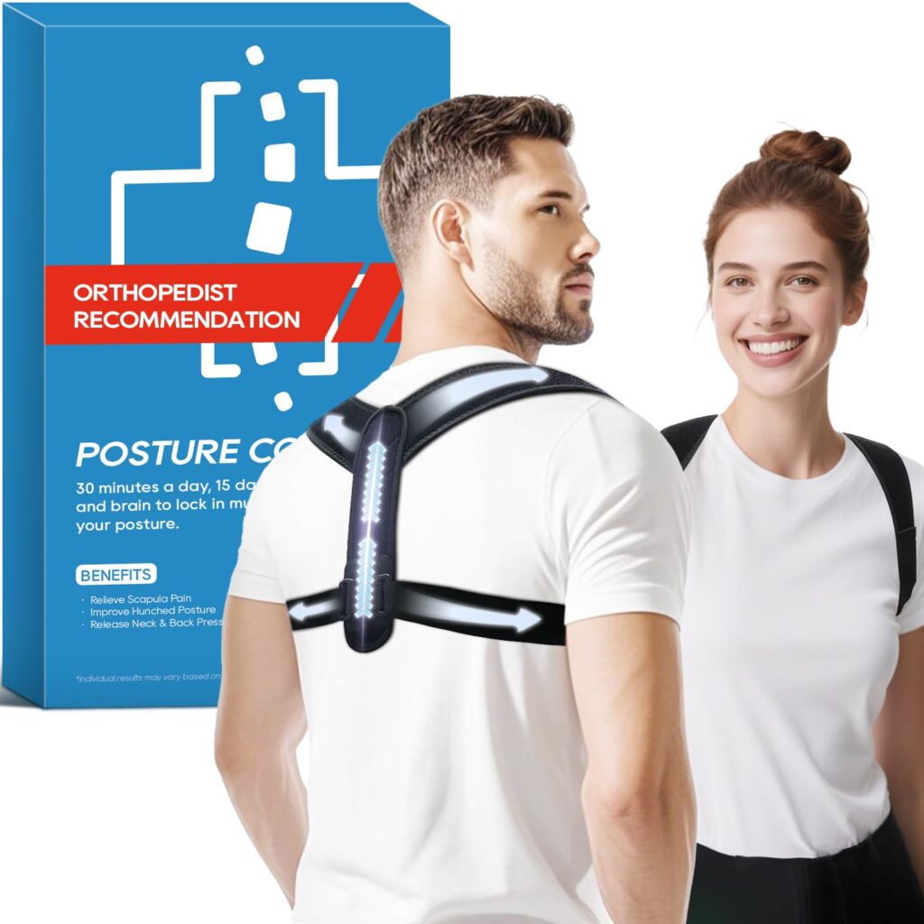 Posture Corrector for Women and Men, Hunchback Posture Corrector, Relieves Neck/Shoulder/Back Pain at the Source, Adjustable and Breathable Upper Back Brace