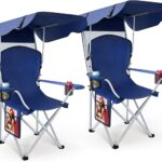 Portable Camping Chair with Canopy – Folding Chair with Canopy, Durable 600D Oxford Canopy Chair for Camping, Beach, Picnics, Fishing & Sports