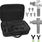 Carrying Case for Hyperice Hypervolt/Hypervolt Plus 5 Attachment Slots Portable Hypervolt Storage Bag Waterproof Anti-Shock Hard Shell Case for Massage Device