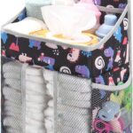 Accmor Hanging Baby Diaper Caddy Organizer, Diaper Stacker, Baby Crib Hanging Classified Storage Bag Organizer for Changing Table, Crib, Playard or Wall & Nursery Organization, Black
