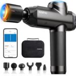 RENPHO Massage Gun Deep Tissue with Heat and Cold, Percussion Muscle Massage Gun Bluetooth with 12mm Amplitude, Handheld Massager Gun, Power+ Thermacool Grey