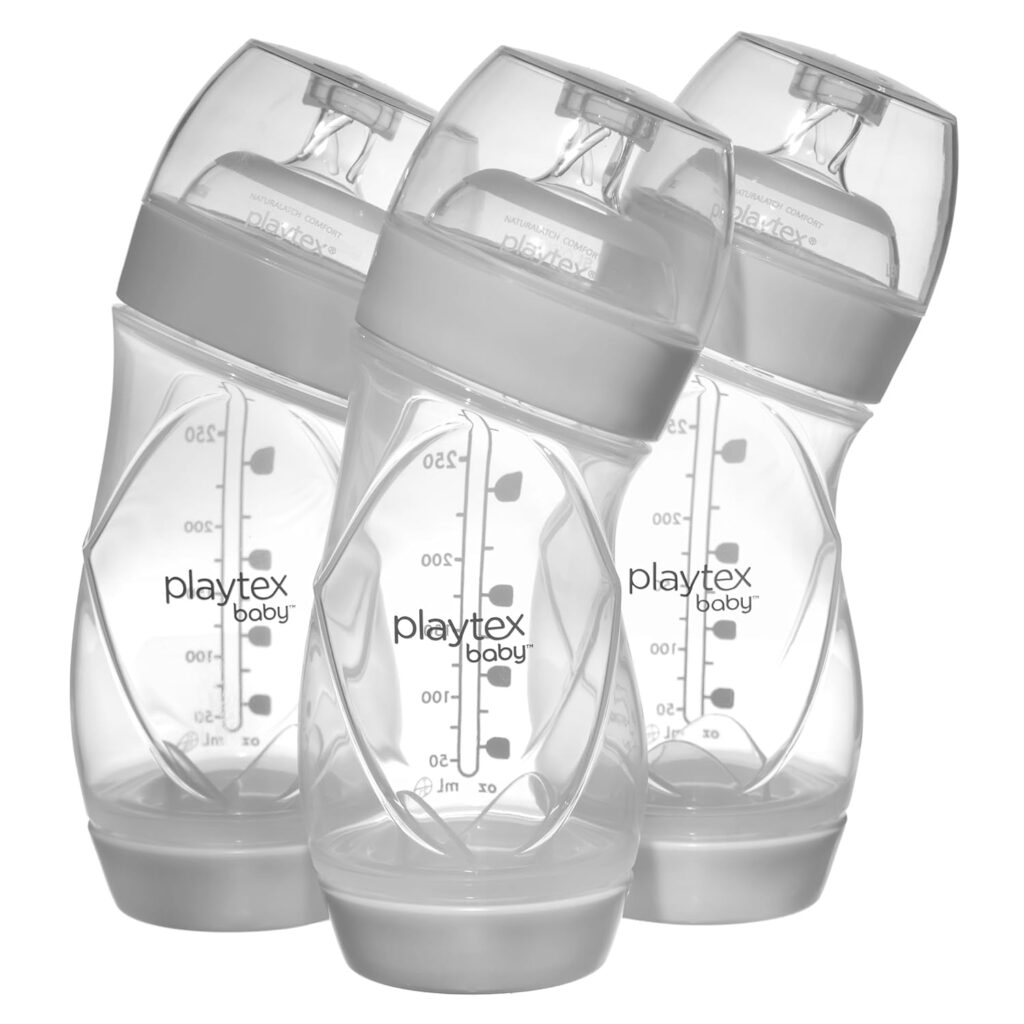 Playtex Baby VentAire Complete Tummy Comfort Baby Bottle, 9 Oz (3 Count), Anti-Colic & Anti-Reflux Bottles for Newborn and Breastfeeding Babies, Feeding Essentials