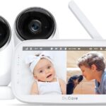 Dr.Care NovaView Video Baby Monitor with 2 Cameras – 5” 1080P HD Screen, Ultra-Low Radiation, 5000mAh Battery, Night Vision, Real-Time/VOX, 2X/4X Zoom, Pan & Tilt, 1000ft Range, 2-Way Audio, No WiFi