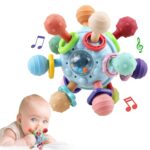 Baby Sensory Teething Toys – Baby Teether & Rattle – Gifts for Infant Newborn Boys Girls 0 3 6 9 12 18 Months – Toddler Montessori Educational Learning Toys