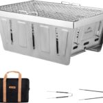 Naturehike Camping Charcoal Grill for IGT Table, Folding Barbecue Grill with Tongs & Carry Bag, Portable BBQ Grill for Outdoor Car Camping Cooking Tailgating