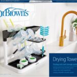 Dr. Brown’s Drying Tower, Stand-Up Drying Rack, Countertop Baby Bottle Drying with Organized Storage for Baby Essentials, Space Saving Vertical Rack