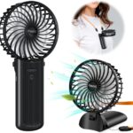 Handheld Fan, Mini Portable Personal Fan with lanyard, 4 Speeds Level 180° Foldable Design for Desk/Travel/Office/Outdoor