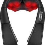 Neck Back Massager, Shiatsu Neck and Shoulder Massager with Heat, 3D Deep Tissue Kneading Massager Electric Massager for Shoulder, Back, Leg Muscle Pain Relief, Home & Office Use (Black)