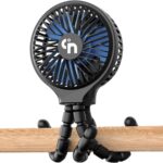 WiHoo Portable Stroller Fan Clip On for Baby Rechargeable Car Seat Fan,3 Speeds Battery Operated Baby Fan,USB Personal Fan for Stroller Crib Treadmill and Travel (Black)