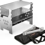 only fire Detachable Portable Charcoal Wood Grill Camping Grill for Picnic, Hiking, Backyard Cooking – with Handbag