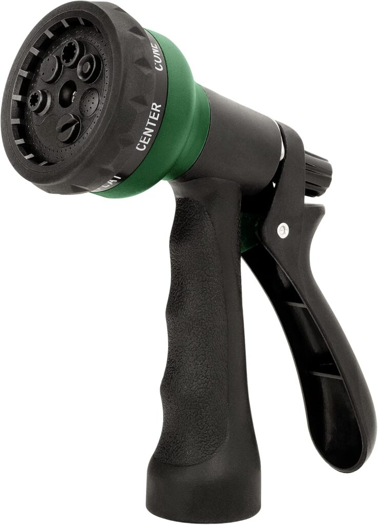 NEXCOVER Garden Hose Nozzle Sprayer – 7 Adjustable Watering Patterns Nozzle for Water Hose, Non-Slip Garden Spray Nozzle Hose Attachment for Car Washing, Watering Plants, Pets Showering,Lawns Cleaning