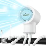 Portable Mini Travel Stroller Fan – Battery Operated, Clip On, Small, Handheld, Rotating, Rechargeable, Personal Fan with Flexible Tripod, 3 Speeds for Baby Crib, Bed Car, Seat Treadmill