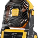 KopBeau Portable Camping Fan with Lights, 20000mAh Rechargeable Battery Operated Fan, Battery Powered Outdoor Beach Tent with 3 Speeds & Hook, Personal USB Table for Camping Accessories