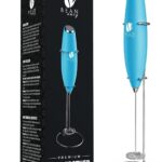 Bean Envy Milk Frother Handheld for Coffee – Electric Hand Blender, Mini Drink Mixer Whisk & Coffee Foamer Wand with Stand for Lattes, Cappuccino, Matcha and Hot Chocolate – Kitchen Gifts – Light Blue