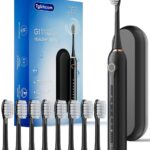 Black Electric Toothbrushes, with 8 Brush Heads, 1 Travel Toothbrush Case, for Adults and Kid Electric Toothbrush, Long 180-Day Battery Life, 6 Modes, IPX7 Waterproof, Smart 2-Minute Timer.