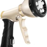 Garden Hose Nozzle, Heavy Duty Metal Water Hose Nozzle with 9 Spray Patterns, High Pressure Water Hose Nozzle Sprayer for Watering Garden, Washing Cars and Showering Pets