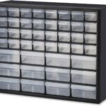 Akro-Mils 44-Drawer Plastic Drawer Storage Cabinet for Garage Organization, Bead Organizer, Building Bricks Storage, Teacher Toolbox, Makeup Organizer, 20″ W x 6″ D x 16″ H, 10144 Black