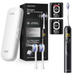 AI Electric Toothbrush with Smart Display for Adults Kids | 150-Day Rechargeable Toothbrush, Real-Time Map |3-Min Timer, Travel Case | Teens Sonic Toothbrush Gift (G5S Black)