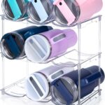 Stackable Water Bottle Organizer for Stanley 40 oz Tumbler, Water Bottle Holder for Cabinet, Pantry Kitchen Organizers and Storage for Stanley Cup Accessories, Tumbler Organizer and Wine Rack, 3Pack