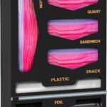 DALSHABET Bamboo Bag Organizer with Magnetic Closure, 6 In 1 Kitchen Drawer Foil and Plastic Wrap Dispenser with Cutter, Storage bag for Gallon, Quart, Sandwich, Snack Black