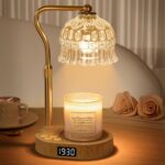 2025 Smart Candle Warmer Lamp Adjustable Height & Digital Timer | Base Control with GU10 Heating Bulb | Stylish Flameless Wax Melter for Large Jar Candles | Ideal Gift for Home & Desk