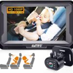 AMTIFO Baby Car Camera Easy Install: Clear Night Vision 2Mins Plug-Play Backseat Camera 360 Rotation Rear Facing Car Baby Monitor with Camera