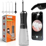 Visual C2 Water Flosser for Teeth Pick with Camera – 350ML Cordless Rechargeable Portable Electric Oral Irrigator Dental Water Flosser Waterproof for Travel and Home for Android and iOS